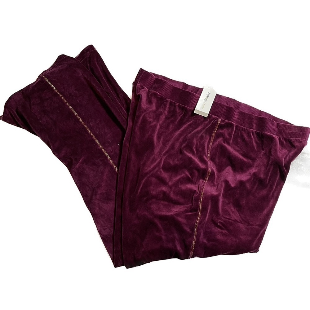 STYLE & Co 1X& 2X Velour Velvet Holly Loungewear Sweatpants Pants